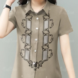 C16S-女式翻领短袖衬衫