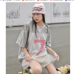 S96T-V领短袖-中间缝接