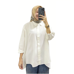 翻领宽松均码女衬衫        代码：B91S