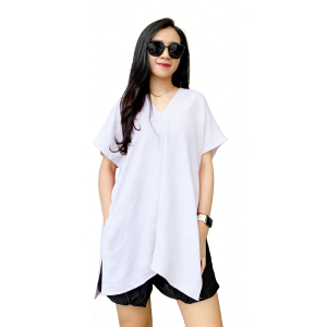 V领下摆开叉短袖     代码：E71T